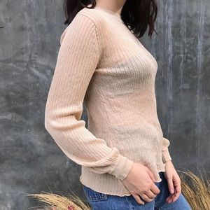 LPA champagne long sleeve glitter top